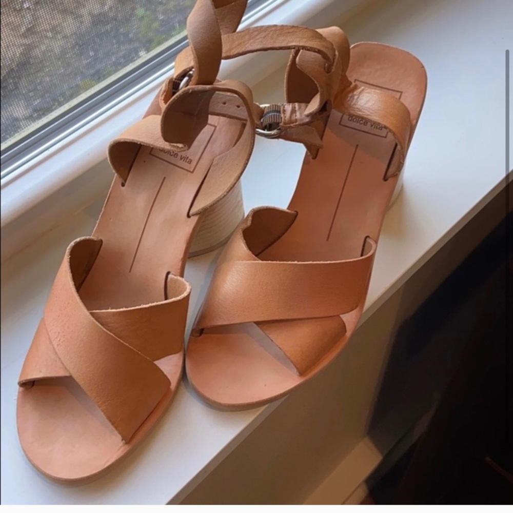 Dolce Vita Nude Sandals Block Heel